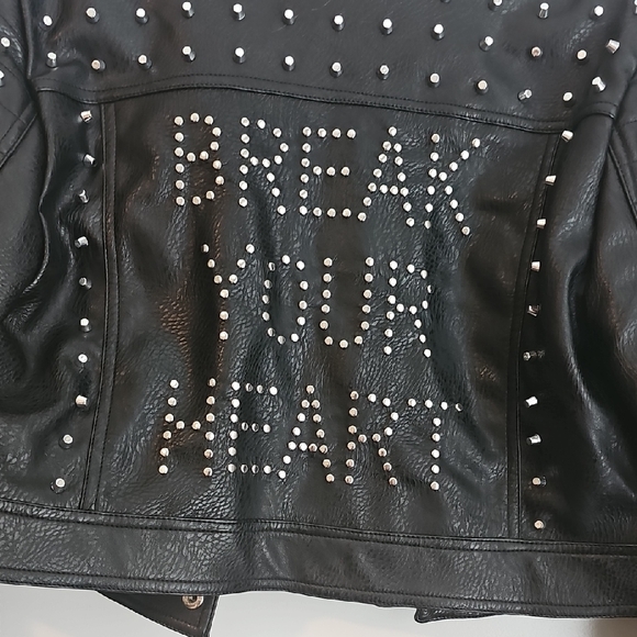 Spiked Black Leather Jacket - Picture 2 of 5